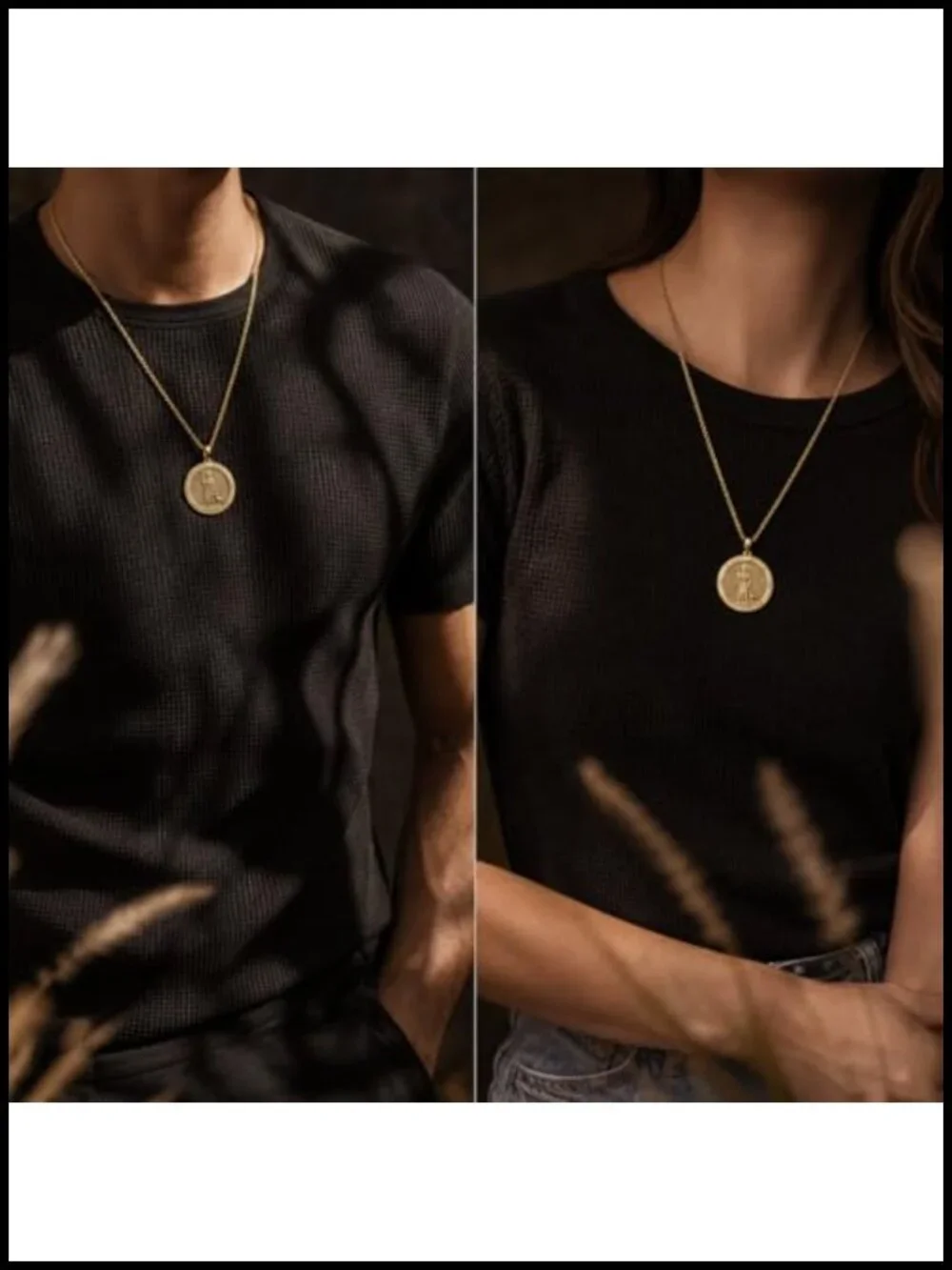 14K Gold Plated St Roch Catholic Medal Pendant Necklace Stainless Steel Chain